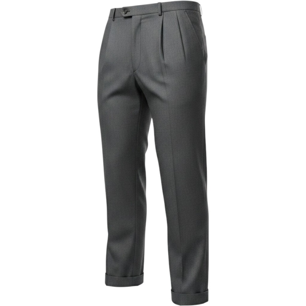Lauren Ralph Lauren Mens 36x32 Wool Pleated Dress Pants Charcoal Gray Cuffed 36